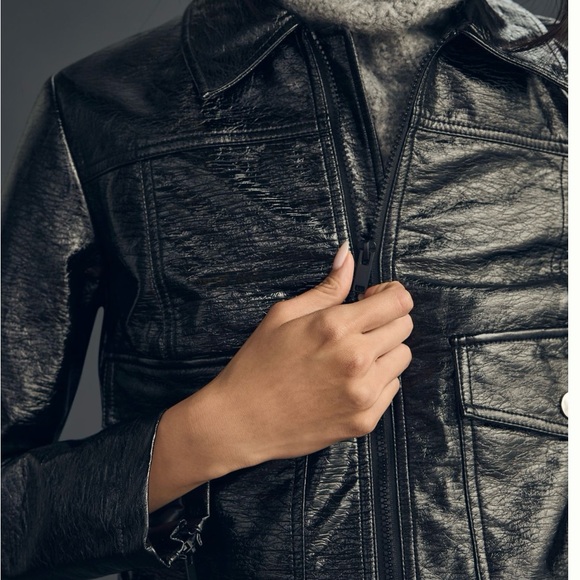 Maeve by Anthropologie Faux Leather Crop Jacket. Excellent condition. FAST Ship - Picture 2 of 8